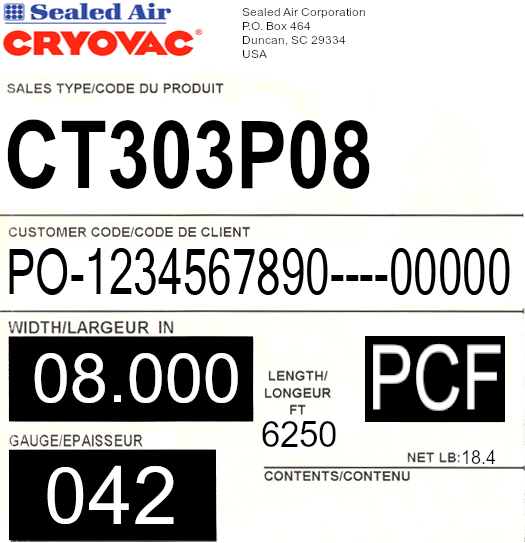 Cryovac on sale shrink film