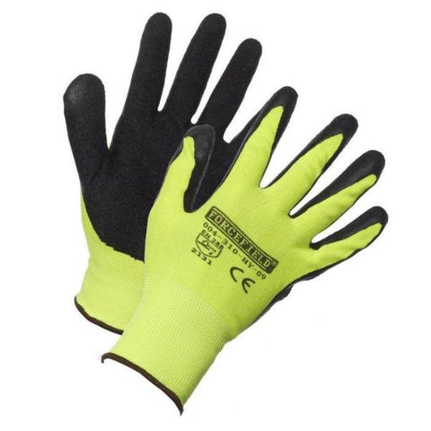 Forcefield 310-HY High-Viz Nylon Liner, Palm-Coated with Black Latex