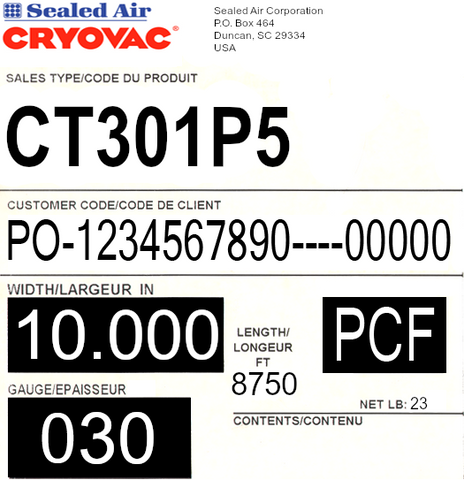 CRYOVAC™ CT301 30gaUltra High Yield Shrink Film