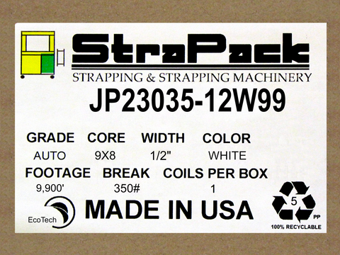 STRAPACK™ AMS WHITE 1/2" PP POLYPROPYLENE STRAP