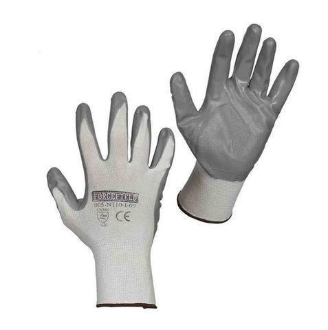 Nitrile Coated Glove, Grey/White